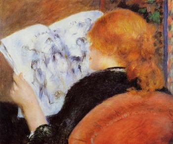 Pierre Auguste Renoir : Young Woman Reading an Illustrated Journal